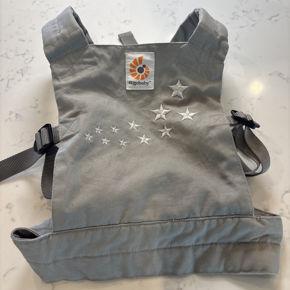 Ergobaby Ergo Baby Doll Carrier Galaxy Gray Embroidered Stars Pretend Play - Picture 8 of 8